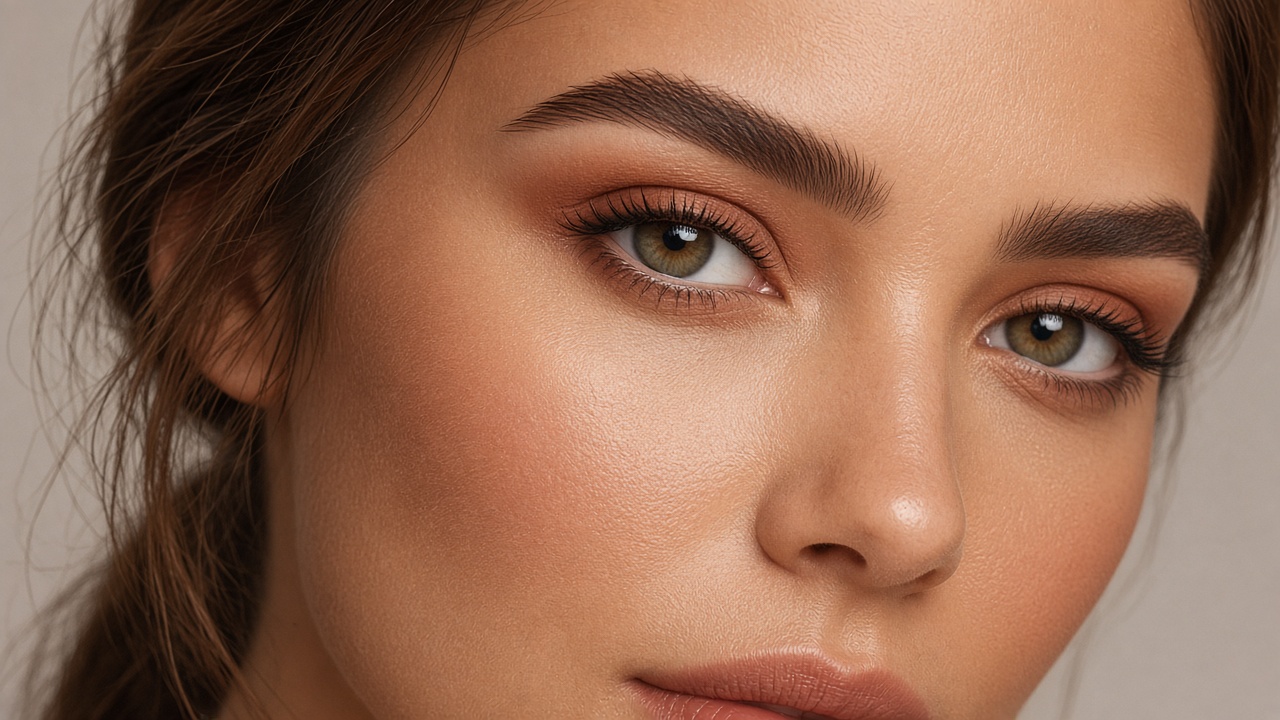 Resultado de cejas perfiladas con maquillaje otoño en salón de belleza