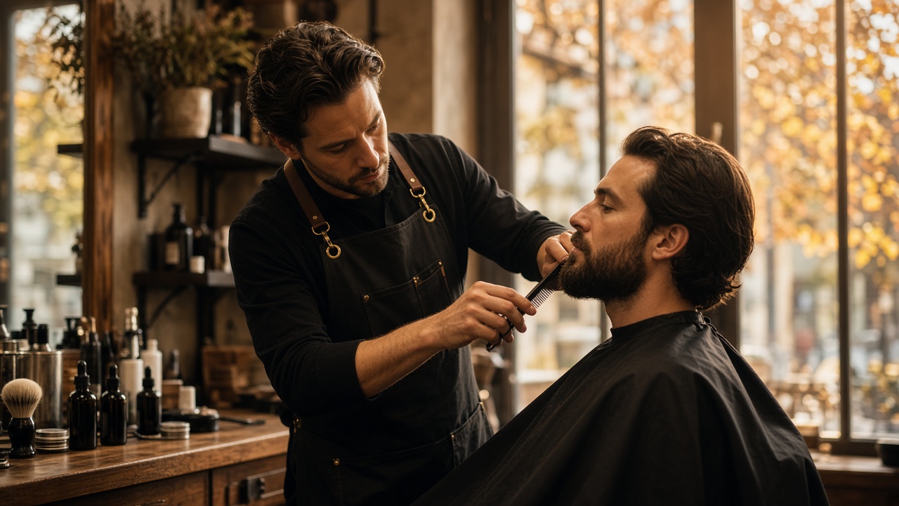 Barba en otoño 2026: sequedad, picor bajo la bufanda y qué pedir en la peluquería