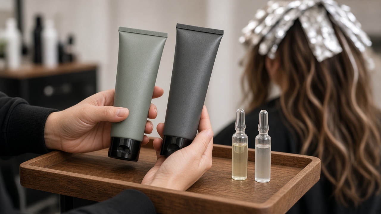 Productos de mascarilla capilar profesional en peluquería