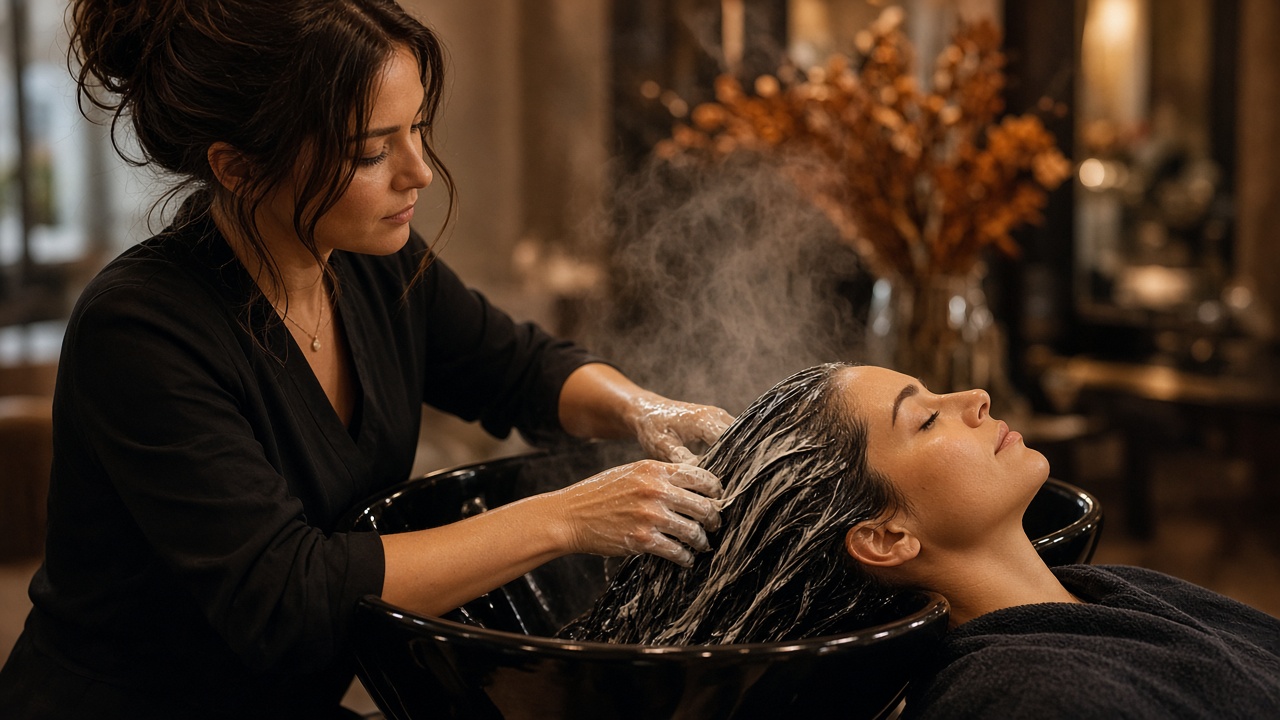 Tratamiento hidratante profesional en peluquería para cabello resecado por calefacción